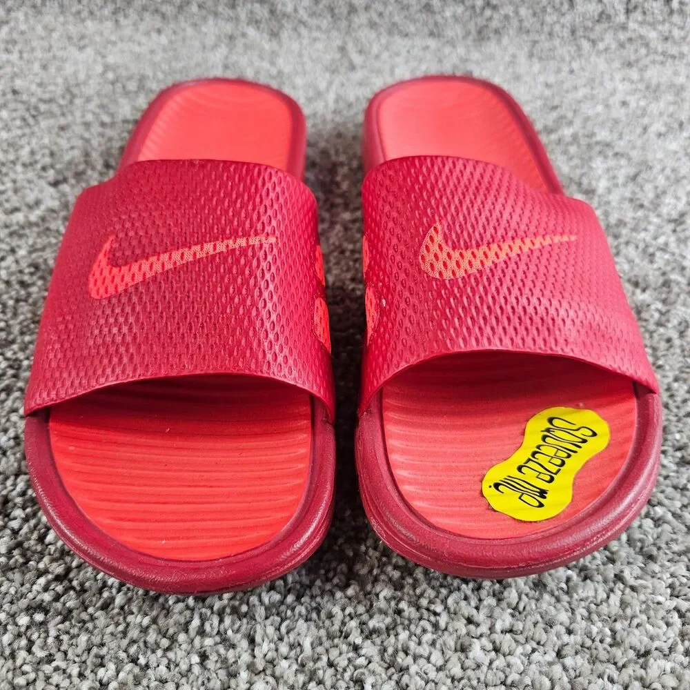 Nike Benassi Solarsoft Slides Mens 7 Red Slip On Sandals Shoes 431884-660 2013